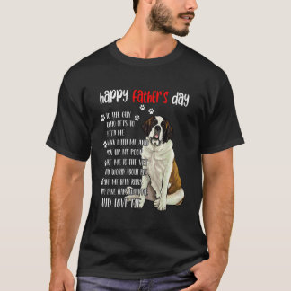 Gelukkige Vaderdag St Bernard Vader Grappige St Be T-shirt