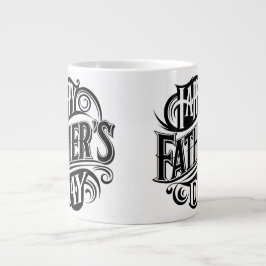 Gelukkige Vaderdag Strak zwart tekst ontwerp Grote Koffiekop