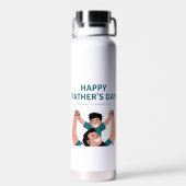 Gelukkige Vaderdag - Superheld Dad Water Bottle Waterfles (Achterkant)