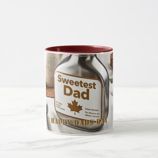 Gelukkige Vaderdag "Sweetest Dad" Custom Mok (Midden)