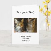 Gelukkige Vaderdag Tabbykatten Zwart Wit  Kaart (Gele Bloem)