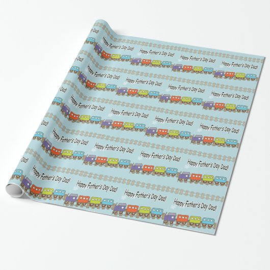 Gelukkige Vaderdag Trein Cadeaupapier (Uitgerold)