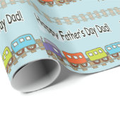 Gelukkige Vaderdag Trein Cadeaupapier (Rol Hoek)