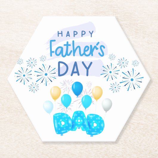 "Gelukkige Vaderdag, Vader: een viering van liefde Kartonnen Onderzetters (Voorkant)