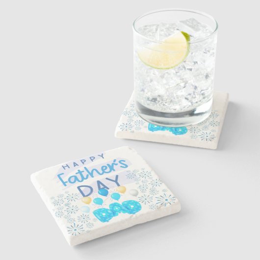 "Gelukkige Vaderdag, Vader: een viering van liefde Stenen Onderzetter (Zijkant)