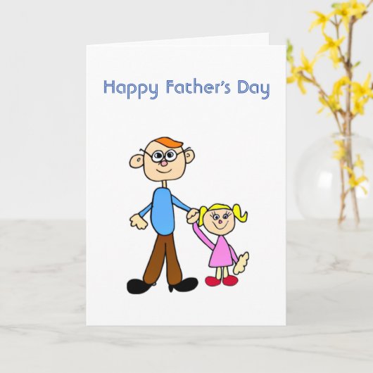 Gelukkige Vaderdag vader met dochter Kaart (Gele Bloem)