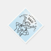 Gelukkige Vaderdag vader met kind Cartoon Servet (Hoek)