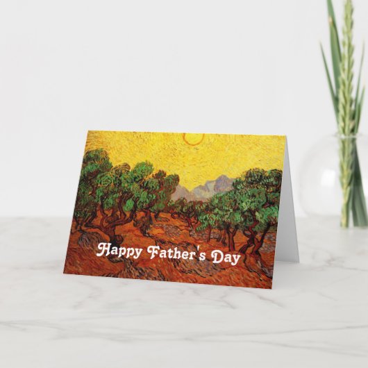 Gelukkige Vaderdag, van Gogh Olijfbomen Kaart (Voorkant)