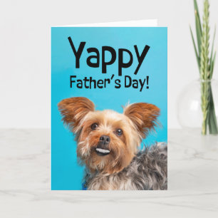 Gelukkige Vaderdag Van Huisdier Yorkie Hond Humor Feestdagen Kaart