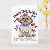 Gelukkige Vaderdag van je Shih Tzu Puppy Kaart (Gele Bloem)