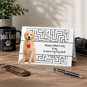 Gelukkige Vaderdag Verbazingwekkende Hond Papa Aan Feestdagen Kaart