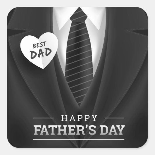 Gelukkige Vaderdag Vierkante Sticker (Voorkant)