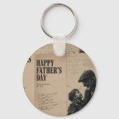 Gelukkige Vaderdag Vintage Brief Sleutelhanger (Voorkant)