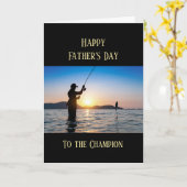 Gelukkige Vaderdag Vissen Visser Vis Kaart (Gele Bloem)