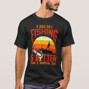 Gelukkige Vaderdag Vissen Zee Vintage Papa Vader T-shirt