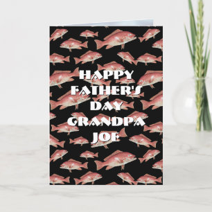 Gelukkige Vaderdag Visser Zegt Rode Snapper Kaart