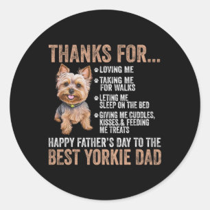 Gelukkige Vaderdag Voor De Beste Yorkie Vader York Ronde Sticker