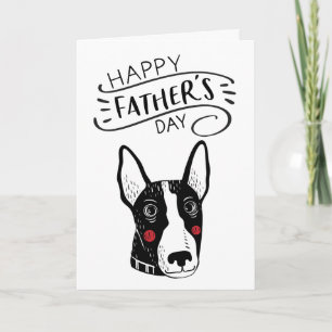 Gelukkige Vaderdag voor hondenpapa Bull terrier Kaart