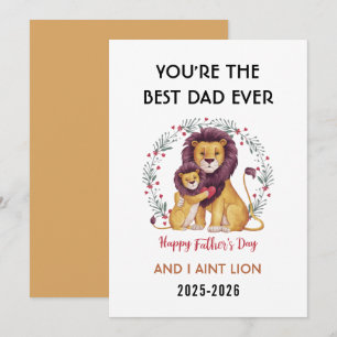 Gelukkige Vaderdag voor papa Cute Leeuw Feestdagenkaart