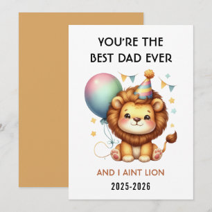 Gelukkige Vaderdag voor papa Cute Leeuw Feestdagenkaart
