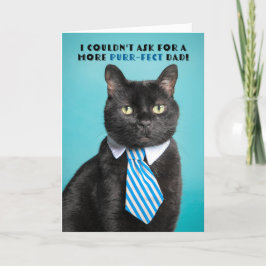 Gelukkige Vaderdag Voor Papa Grappige Kat Met Stro Feestdagen Kaart