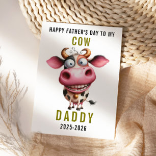 Gelukkige Vaderdag voor Papa   Mooie Koe Feestdagenkaart