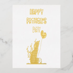 Gelukkige Vaderdag vossen papa cadeau vos vader Folie Uitnodiging Briefkaart