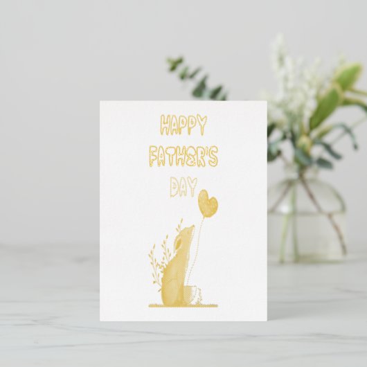 Gelukkige Vaderdag Vossen Vader Pappie Cadeau Vos  Folie Uitnodiging Briefkaart (Staand Voorkant)