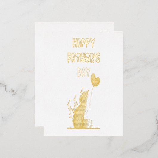 Gelukkige Vaderdag Vossen Vader Pappie Cadeau Vos  Folie Uitnodiging Briefkaart (Voorkant / Achterkant)