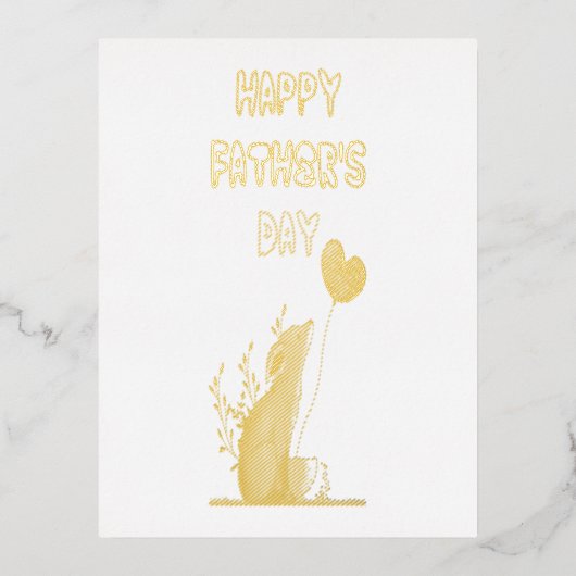 Gelukkige Vaderdag Vossen Vader Pappie Cadeau Vos Folie Uitnodiging Briefkaart (Voorkant)