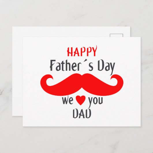 gelukkige vaderdag we houden van je papa briefkaart (Voorkant / Achterkant)