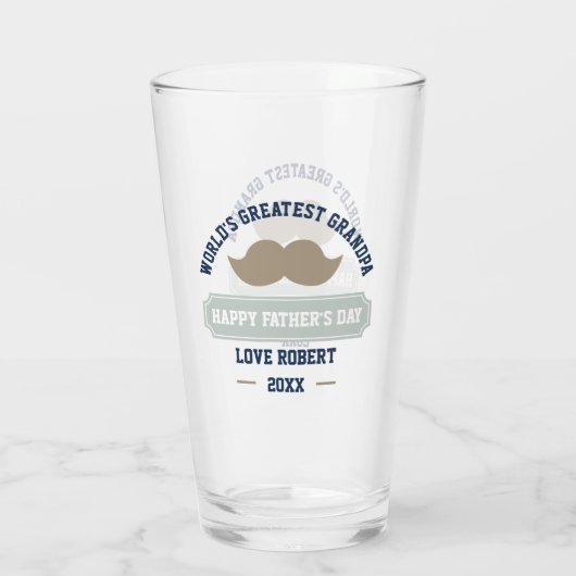 Gelukkige Vaderdag - Werelden Grootste Opa Glas (Achterkant)