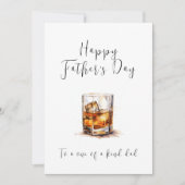 Gelukkige Vaderdag Wijnglas Aquarel Feestdagenkaart (Voorkant)