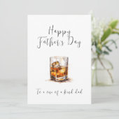 Gelukkige Vaderdag Wijnglas Aquarel Feestdagenkaart (Staand voorkant)