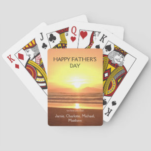 Gelukkige Vaderdag Zonsondergang Namen Kinderen Pokerkaarten