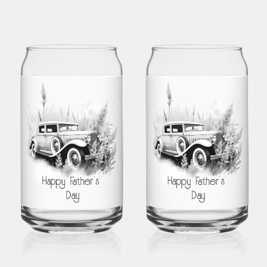 Gelukkige Vaderdag  zorg Blikvorm Glas (Voorkant)