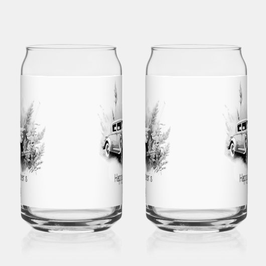 Gelukkige Vaderdag  zorg Blikvorm Glas (Links)