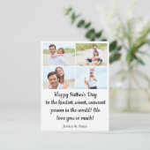 Gelukkige Vaders Dag 4 Foto's Collage Minimalist Feestdagenkaart (Staand voorkant)