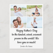 Gelukkige Vaders Dag 4 Foto's Collage Minimalist Feestdagenkaart (Voorkant)