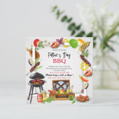 Gelukkige vaders dag bbq waterverf Invitation Kaart (Staand voorkant)