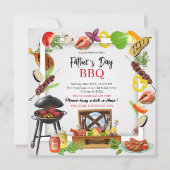 Gelukkige vaders dag bbq waterverf Invitation Kaart (Voorkant)