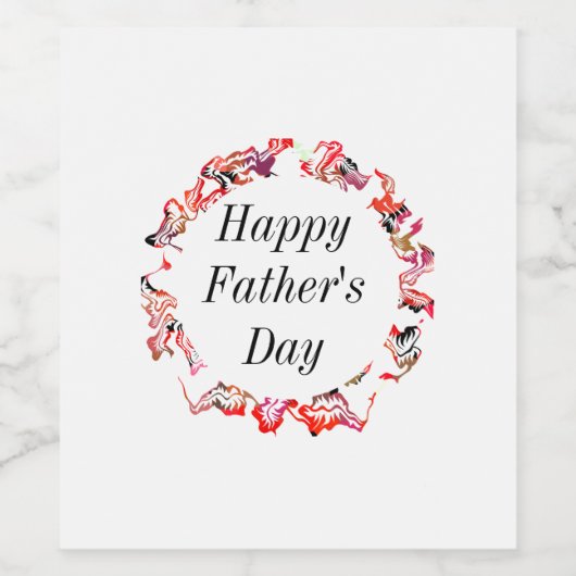 Gelukkige Vaders Dag Bladerbloemige Bloemen Bloeme Wijn Etiket (Enkel label)