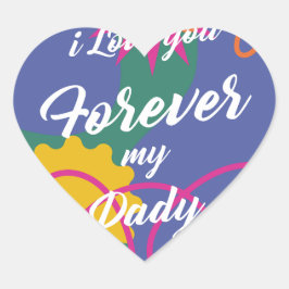 Gelukkige vaders dag sjabloon hart sticker