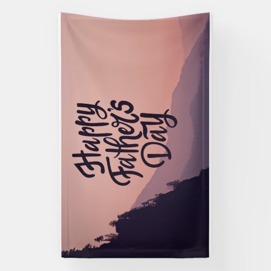 gelukkige vaders dag spandoek (Verticaal)
