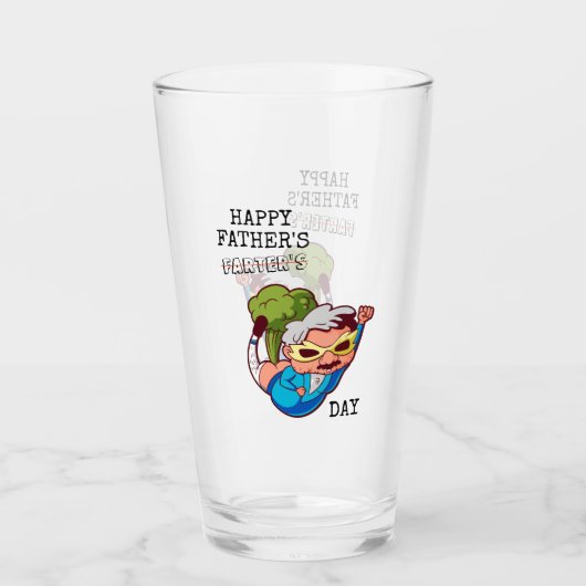 Gelukkige Vader's Scheetdag Grappige Scheetgrap Glas (Voorkant)