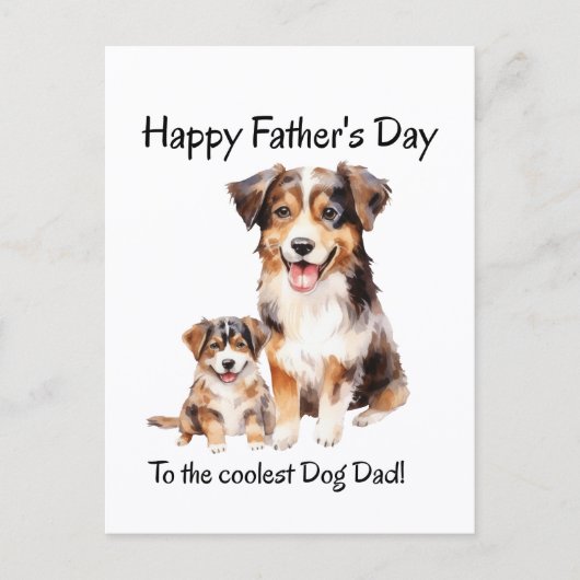 gelukkige vadersdag van hond naar de coolste vader briefkaart (Voorkant)