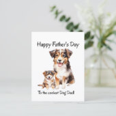 gelukkige vadersdag van hond naar de coolste vader briefkaart (Staand voorkant)