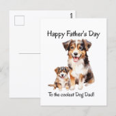 gelukkige vadersdag van hond naar de coolste vader briefkaart (Voorkant / Achterkant)