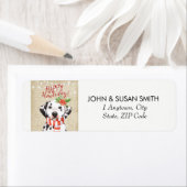 Gelukkige vakantie kerst retour adres labels hond (Insitu)