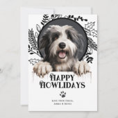 Gelukkige Vakantie Poolse Lowland Schaap Hond Kers Feestdagenkaart (Voorkant)